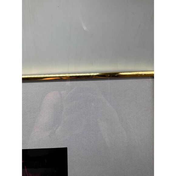 Abstract Fire Art Print By Burton In Gold Frame gray matted wire hanger red READ - Picture 4 of 10